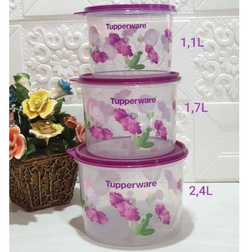 TUPPERWARE PROMO DAISY CANISTER SET (3)