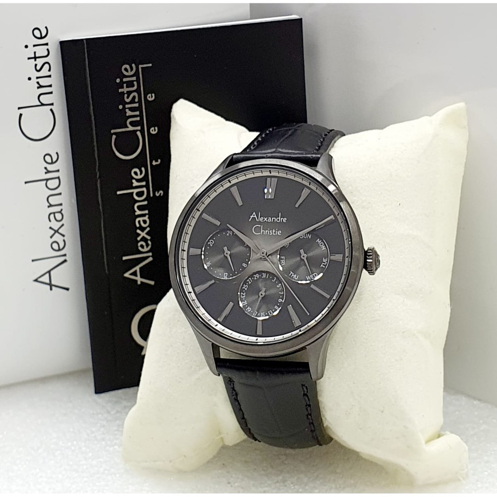 Alexandre Christie 6569 Jam Tangan Kasual Pria Kekinian - Original - Tahan Air - Tali Kulit -