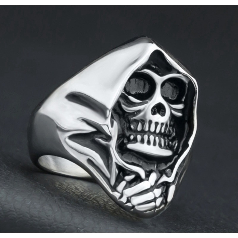 Cincin Personality Model Tengkorak Bahan Stainless Steel untuk PriaXIANGXIAN