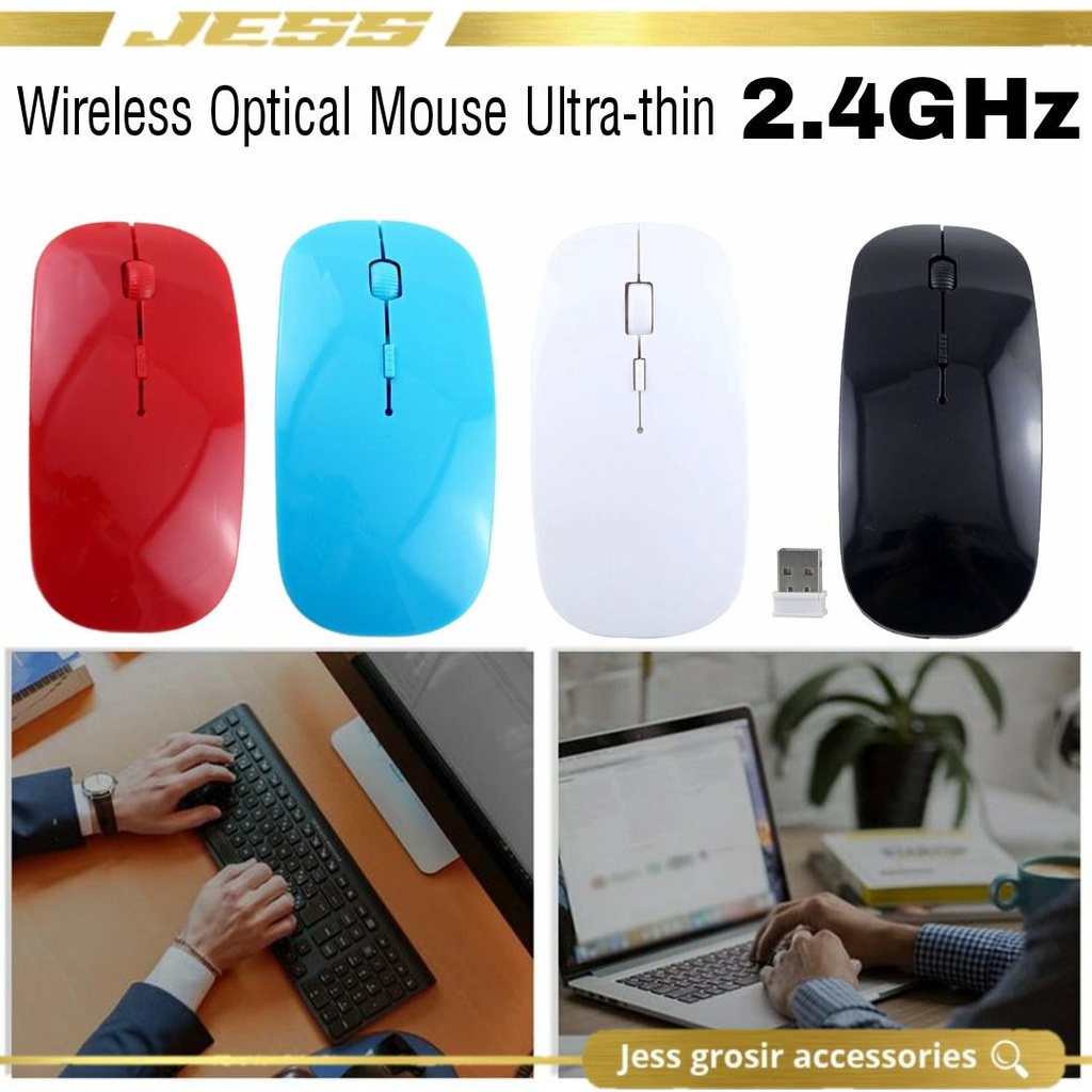 Mouse Slim Bluetooth Wireless Magic Optical 4D Laptop / PC Windows / Support Semua Windows