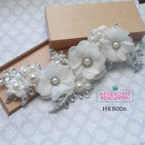 [SIAP KIRIM] AKSESORIS RAMBUT WEDDING HAIRPIECES TIARA PENGANTIN PUTIH HRB006