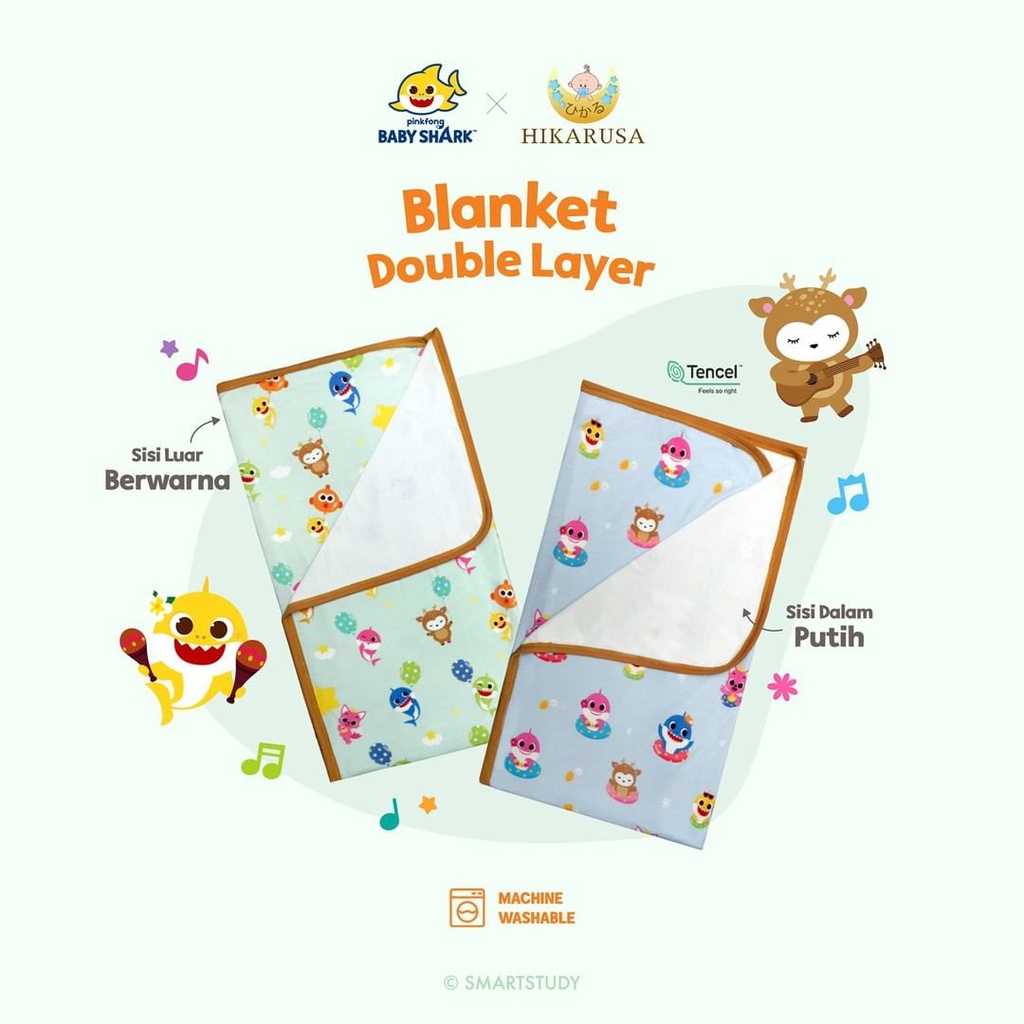 HIKARUSA Baby Shark Blanket Selimut Anak