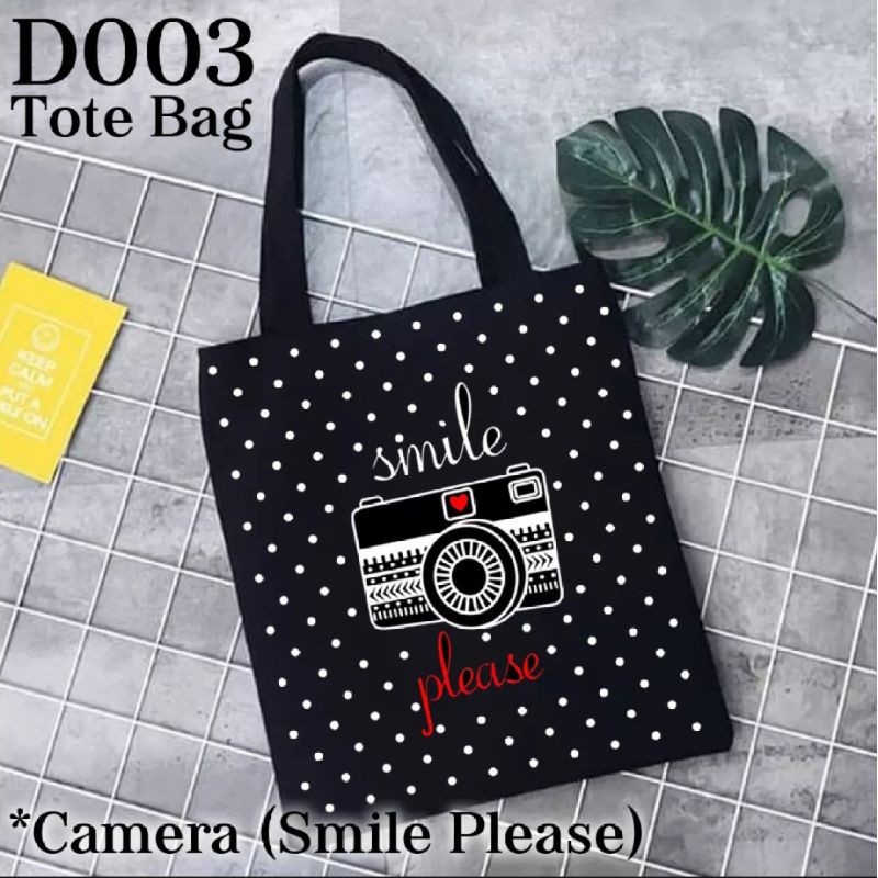 Tas Anak Anak Tote Bag Gaul Warna Hitam