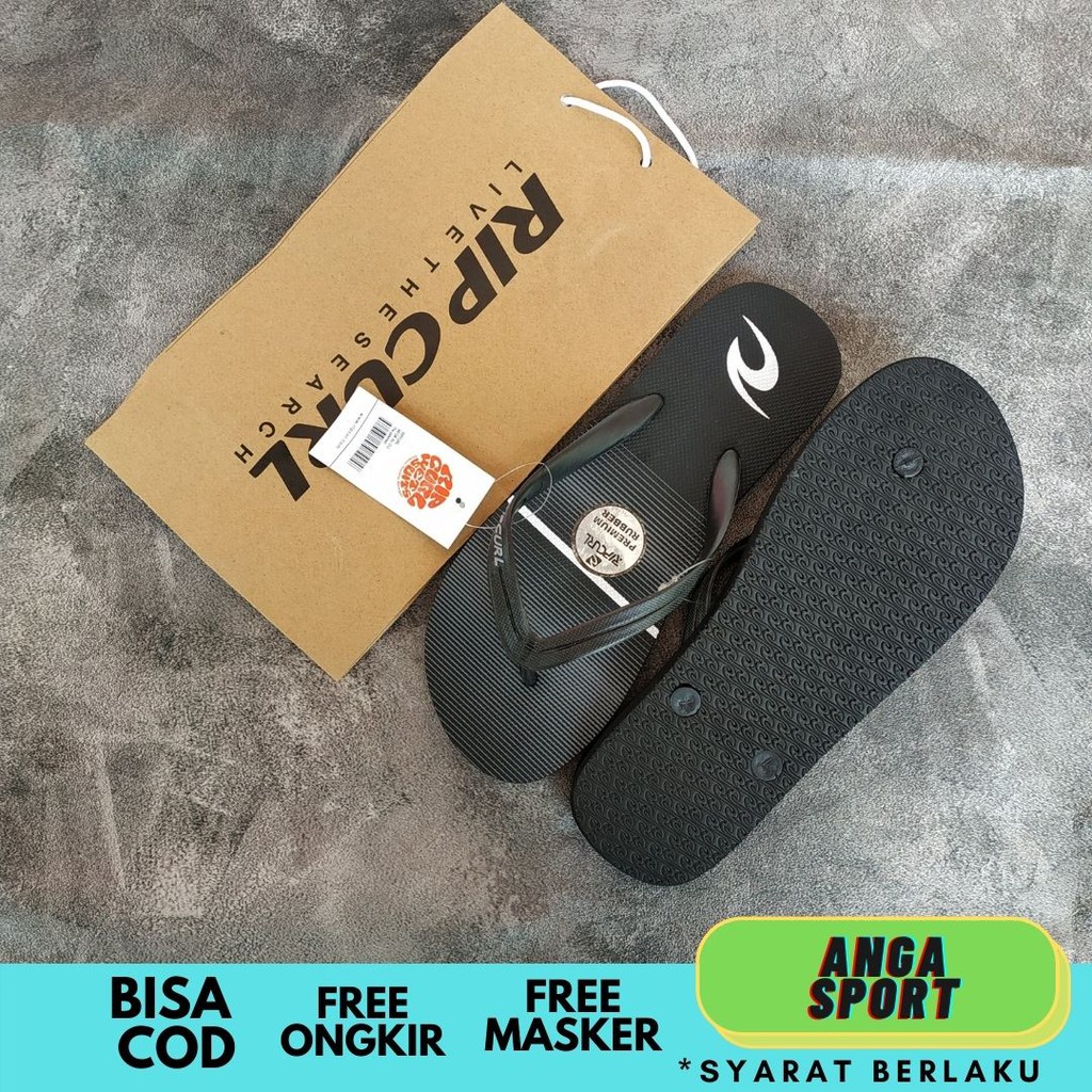 SANDAL JEPIT RIPCURL PRIA / SENDAL DISTRO COWOK CASUAL / SENDAL SURFING PANTAI MOTIF GARIS ABU