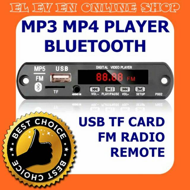 INDO Modul MP5 Player Bluetooth Usb Tf Aux Mp3 Mp4 Fm Radio Kit Diy Amplifier Speaker Aktif Mobil