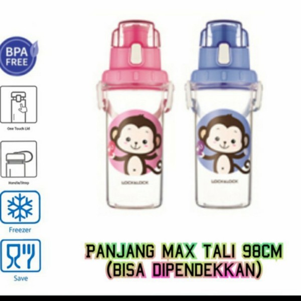 Lock and Lock Botol Minum Anak Bertali  Lock n lock Original Bottle - Pink