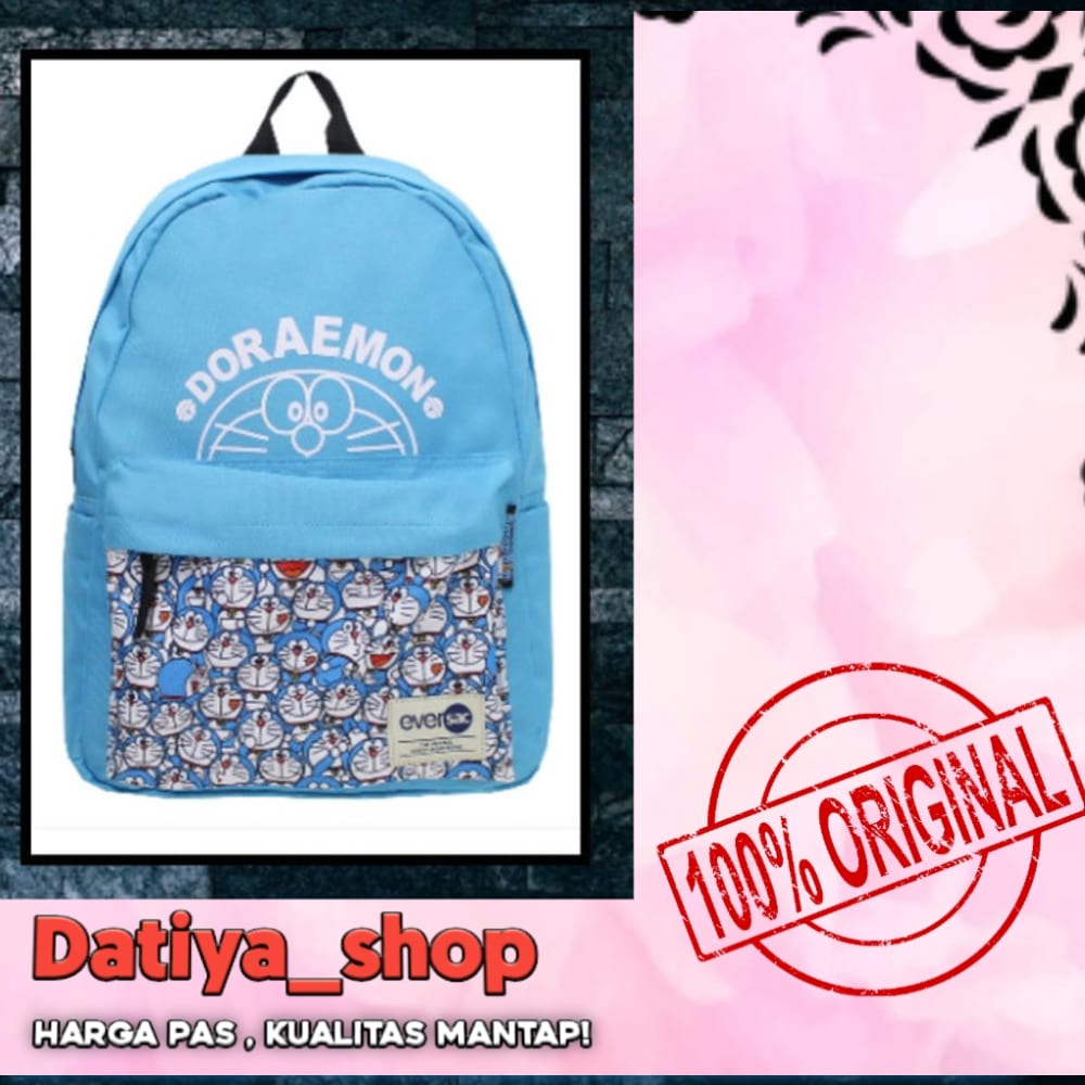 Tas backpack eversac Doraemon blue