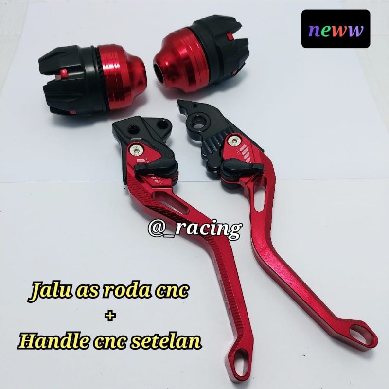 Handle vario 150 1set kiri kanan dan jalu as roda depan merah