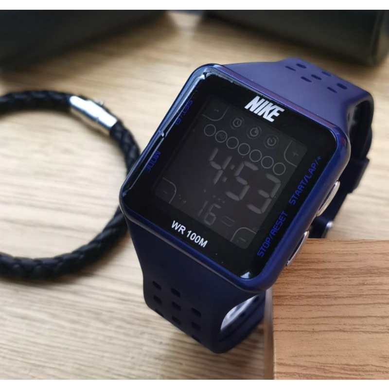 (Y)JAM TANGAN PRIA NIKE DIGITAL TALI KARET RUBBER PREMIUM FREE BOX KANCING + GELANG SEESUAI FOTO