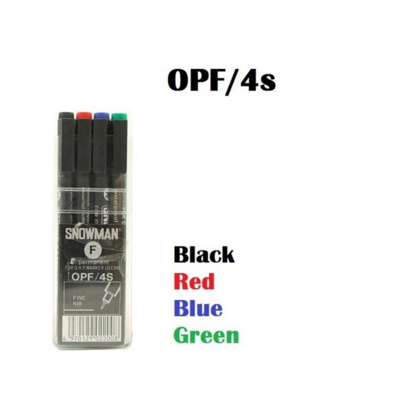 

Snowman Ballpoint OHP Fine OPF/4S Set 4 Warna