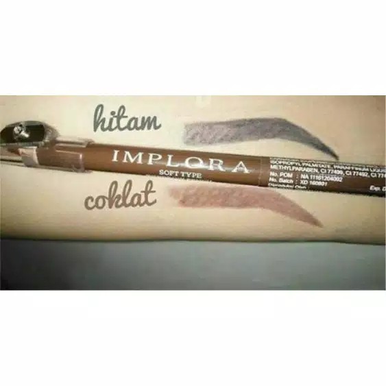 IMPLORA Eye Brow Pencil 2 IN 1 ( PENSIL + SERUTAN + SIKAT ) ORIGINAL BPOM / 2IN1 PENSIL ALIS IMPLORA | Celak | Eyebrow Pencil BPOM | Pensil Alis BPOM | Pensil Alis Implora 2 IN 1 | Pensil Alis Murah | Pensil Alis Hitam / Cokelat / Silver / Grey Brown