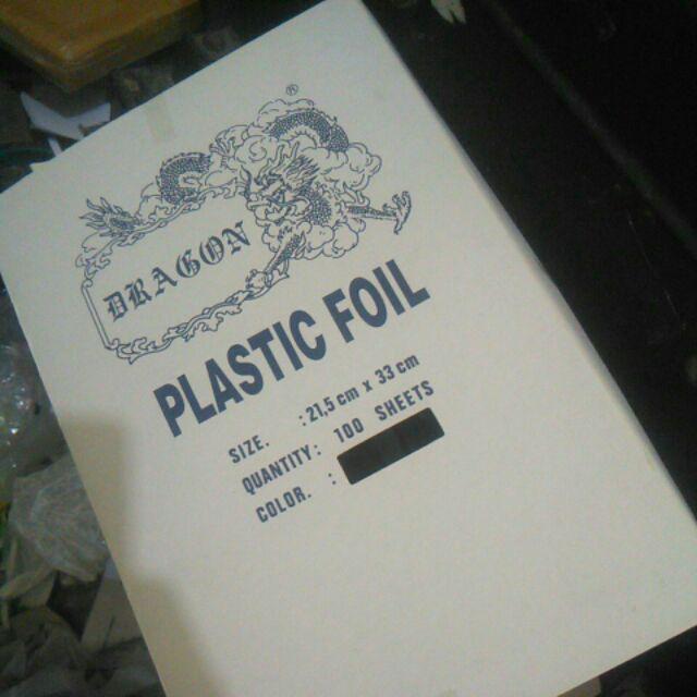 Plastik Foil Dragon Folio Isi 100 Lembar - Copy Paper Foil F4 Emas / Perak / Biru/ Hijau