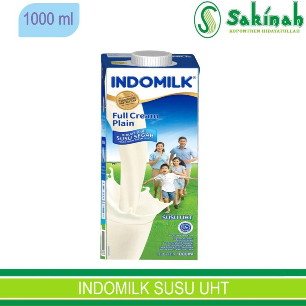Indomilk Susu UHT Rasa Full Cream Plain 1000ml