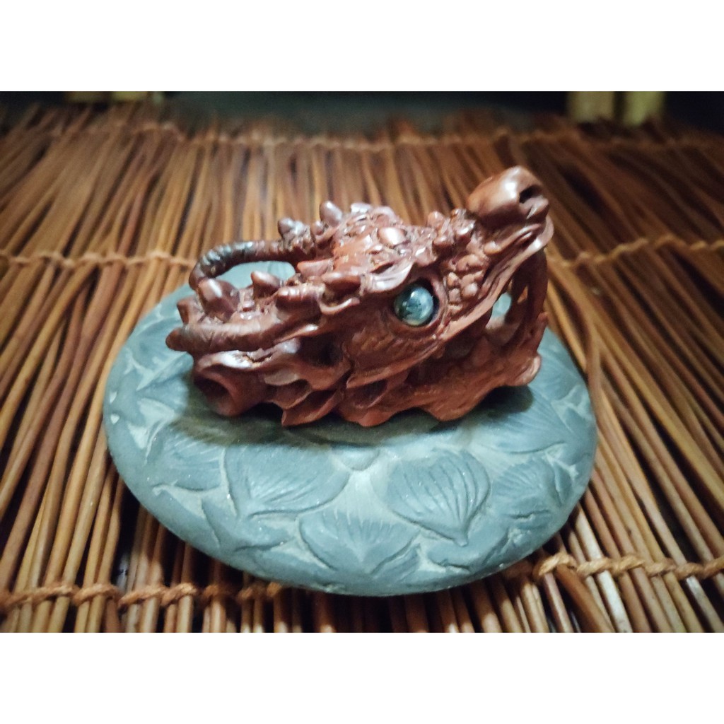 Liontin Kayu Nagasari Sunan Gunung Jati Asli Ukiran Naga 60mm