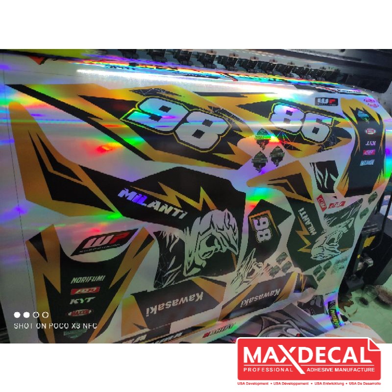 Decal Stiker Chrome Pelangi Hologram KLX DTRAKER CRF WR KTM