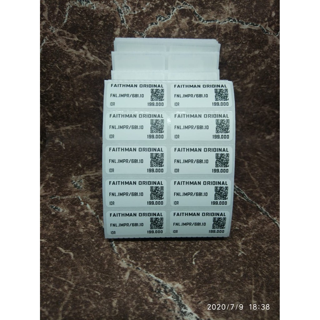 Jasa Cetak Label Barcode 33x15 - Cetak label harga - cetak label product - isi 400 Pcs