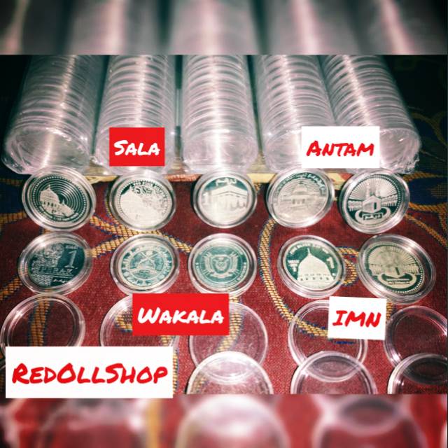Kapsul Koin Dirham Berbahan Plastik Mika dan Plastik Zipper  tebal Koin  LM emas Card Terlaris