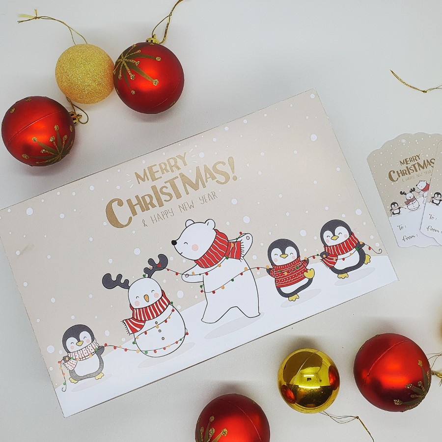 

Kardus Parcel Xmas Dus Toples Kue Kering Natal Kotak Kemasan Hampers Christmas Ukuran 25x15x7Cm