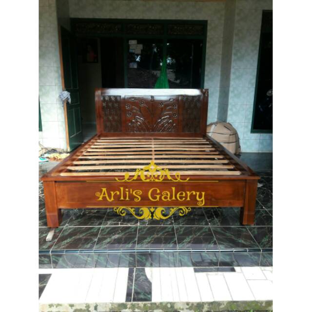 Tempat tidur dipan minimalis no 2 kayu jati furniture jepara