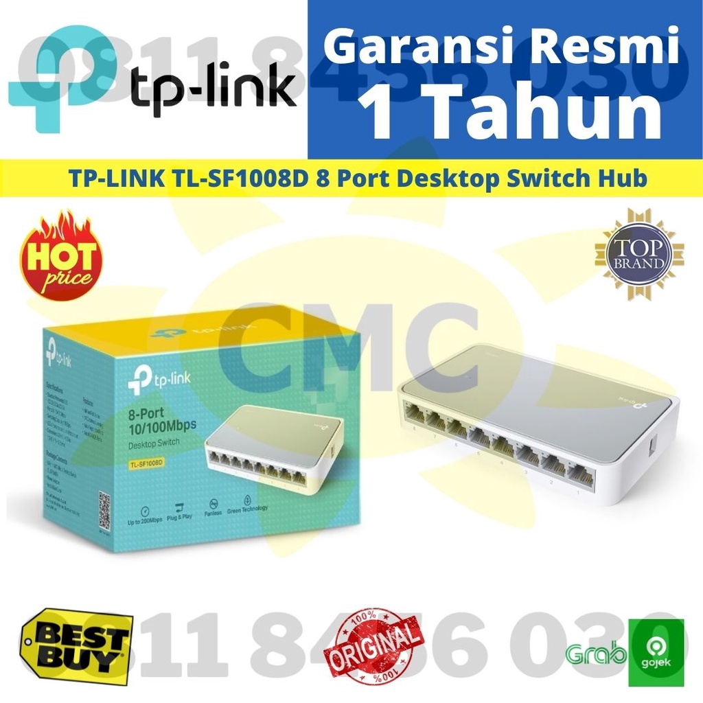 TP-LINK TL-SF1008D TPLink 8 Port 10/100Mbps Desktop Switch Hub