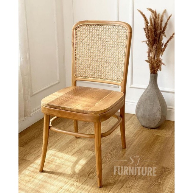 KURSI ROTAN KEVIN CAFE KAYU JATI | KURSI ROTAN FURNITURE JATI JEPARA