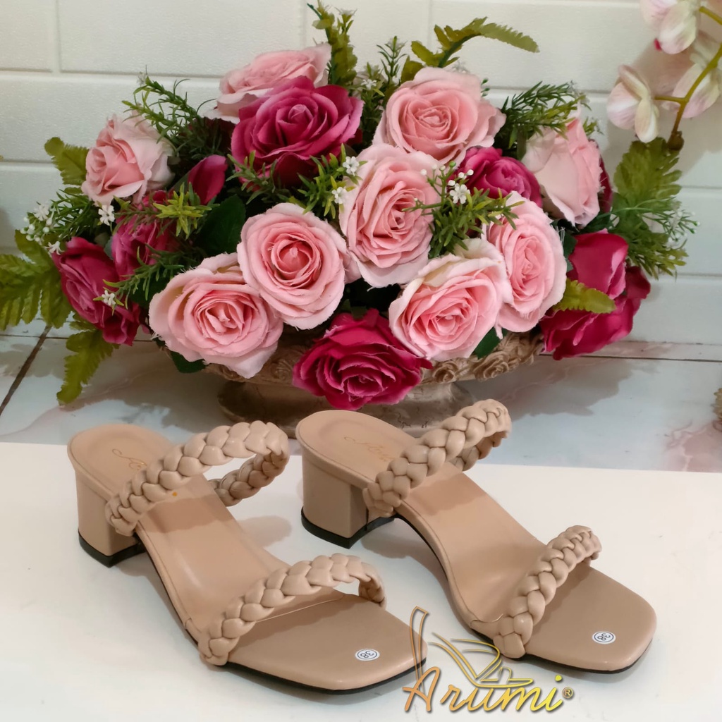 ARMY - Sandal Heels hak tahu stut higheels 5cm kepang 2 Hak tahu kepang Razka 5cm