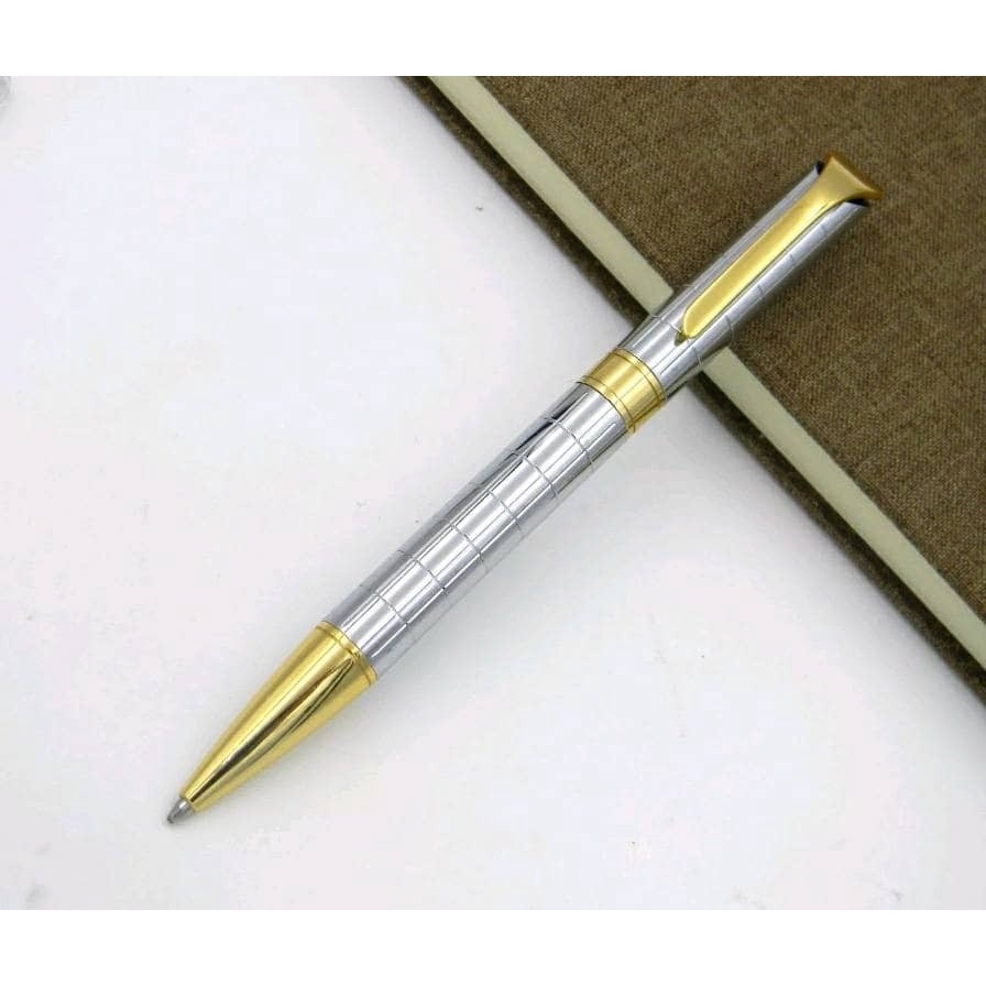 

Metal Ballpoint Golden Silver Lattice bolpen pulpen