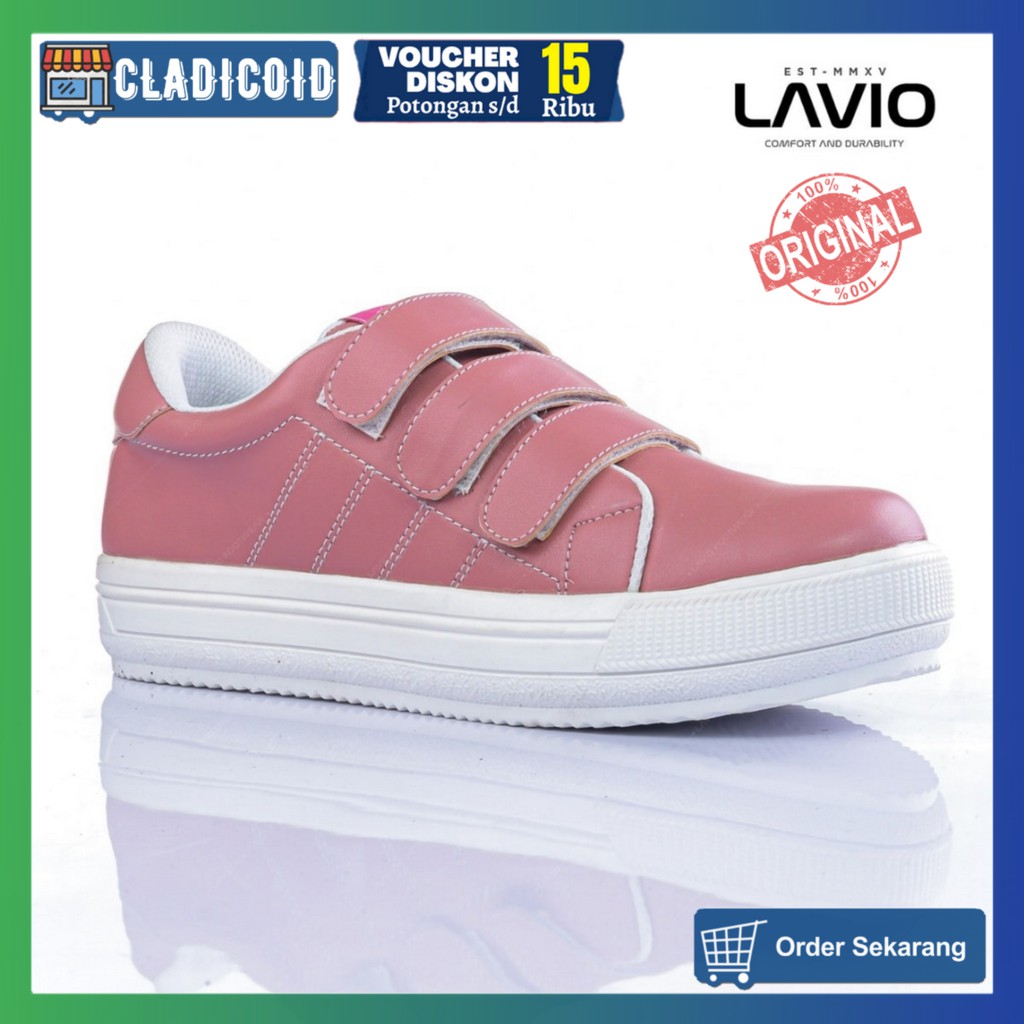 Sepatu Sneakers Wanita Model Korea Sporty dan Stylish Warna Putih Lavio Prinza Original Santai