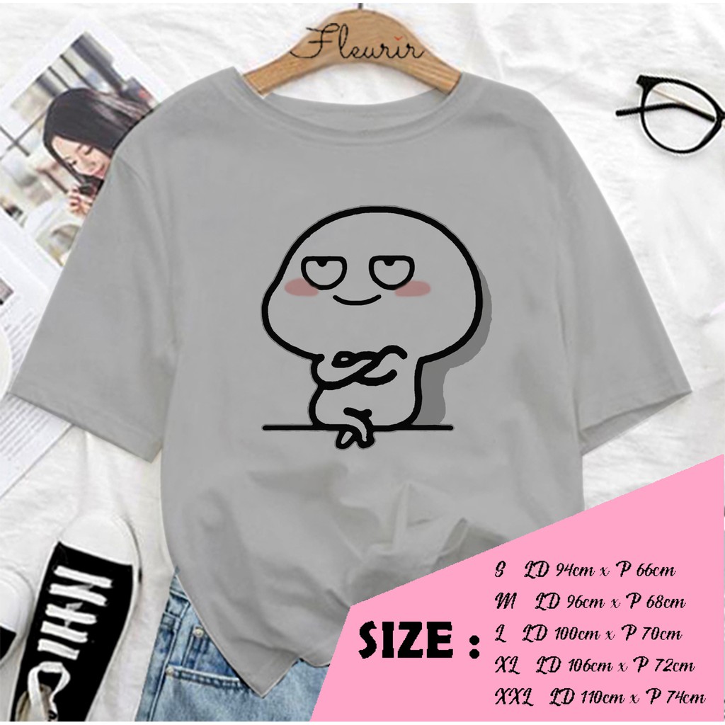 FLEURIR - KAOS PENTOL MANYUN WANITA DEWASA LENGAN PENDEK TEE UNISEX OVERSIZE JUMBO