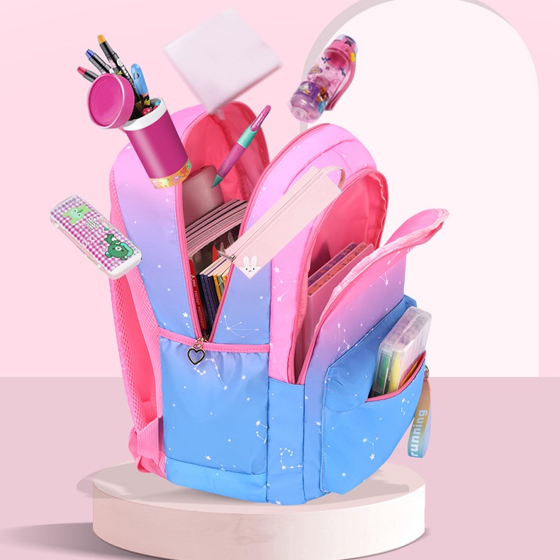 Baru Gadis Ransel Sekolah Ransel Gadis Nilon Ortopedi Tas Sekolah Anak Primer Sekolah Tahun 6-12 Anak