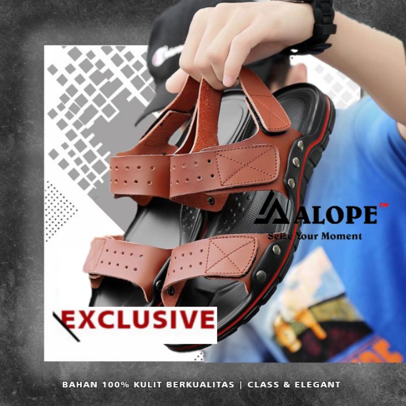 Sandal Sendal Sadal Sedal Sndal Srandal Pria Jepit Casual Korea Gunung Tali Slides Kulit Asli Tebal 