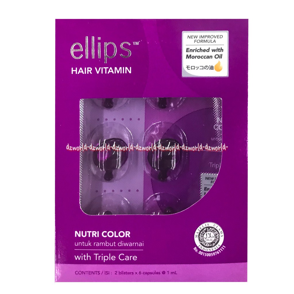 Ellips Hair Vitamin With Triple Care Vitamin Rambut Untuk Yang Diwarnai Isi 2 Blister