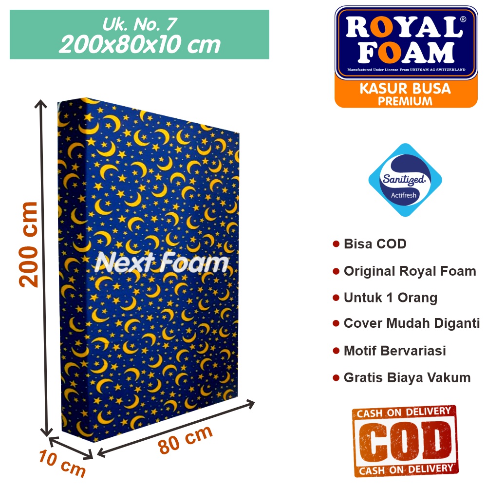 Kasur Busa Royal Foam Ukuran No 7 200x80x10 cm Tebal 10 cm D16 ORIGINAL