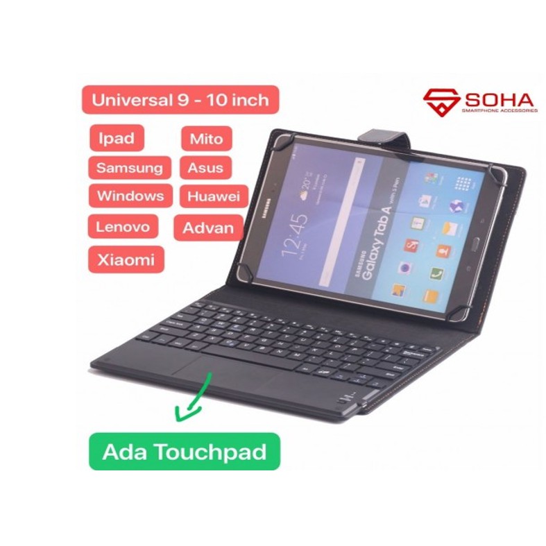 SKB-002 Sarung Universal Tablet Bisa Semua Tablet / Ipad Ukuran 9 - 10.5 Inch / Leather Case Tablet Wireless Bluetooth Folio Cover / Sarung Plus Keyboard 9-10 inch