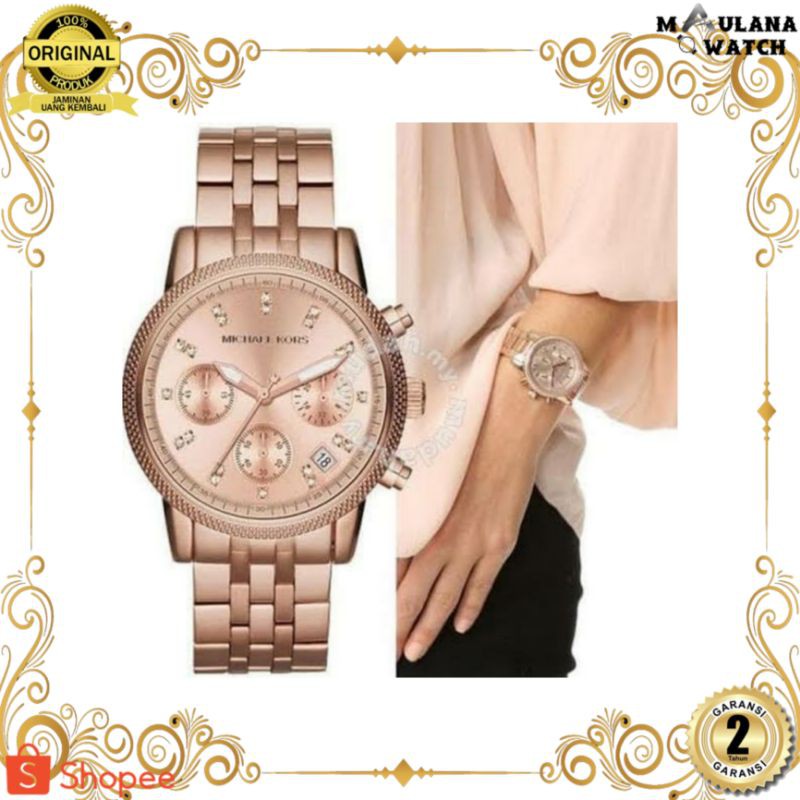 JAM TANGAN PRIA WANITA | RANTAI | KULIT | KARET | MURAH | WANITA MICHAEL KORS MK6077 ORIGINAL