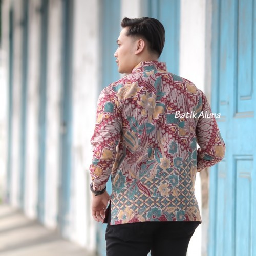 Batik pria lengan panjang Kemeja Atasan Baju batik pria laki laki lengan panjang premium cowok solo