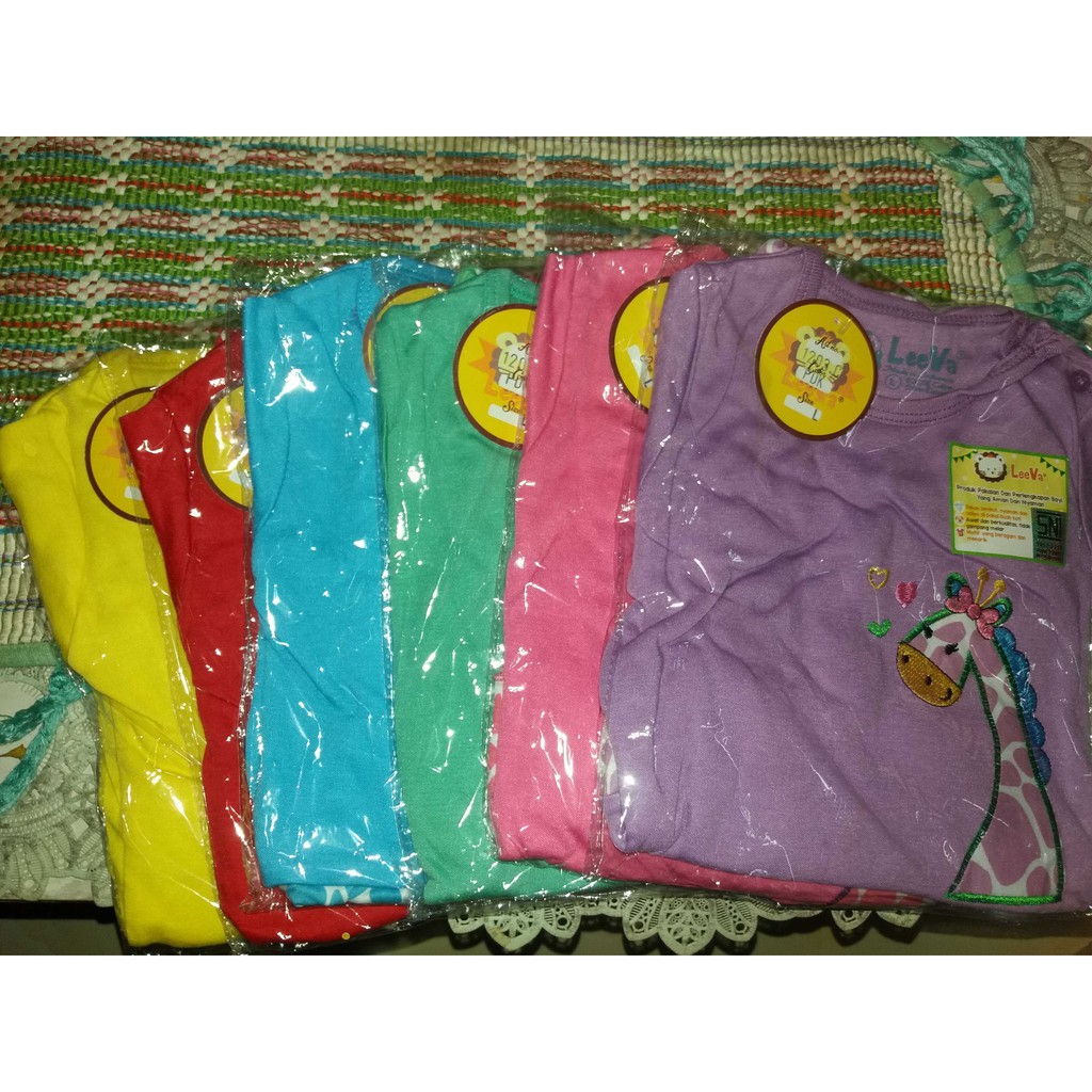 Setelan Baju Bayi Perempuan Leeva Lengan Pendek Umur 3 Bulan - 1 Tahun