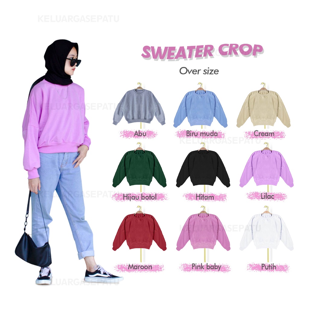 SWEATER CROP SWEATER OVERSIZE CROP SWEATER CEWE SWEATER WANITA SWEATER MURAH SWEATER  CEWE TERBARU