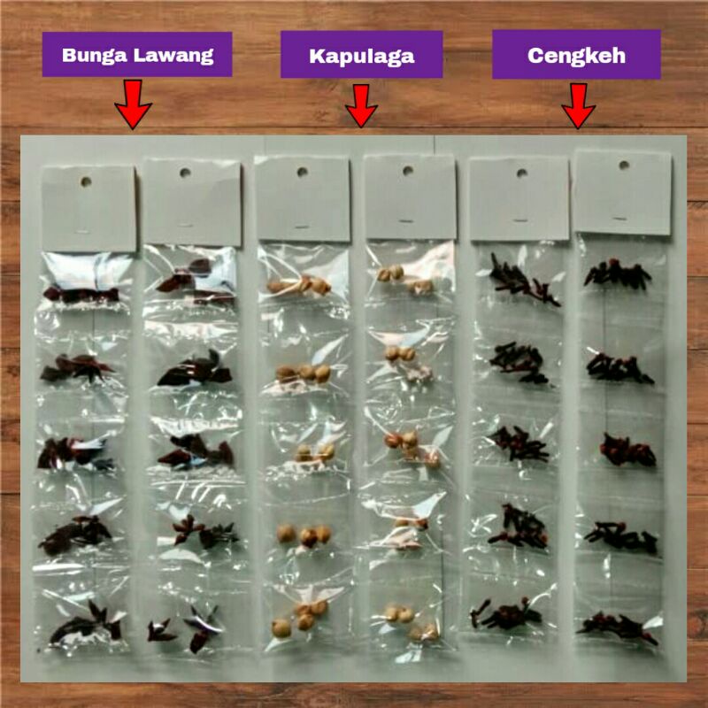 

Bumbu Dapur Cengkeh/Kapulaga/Bunga lawang Isi 10 Bungkus