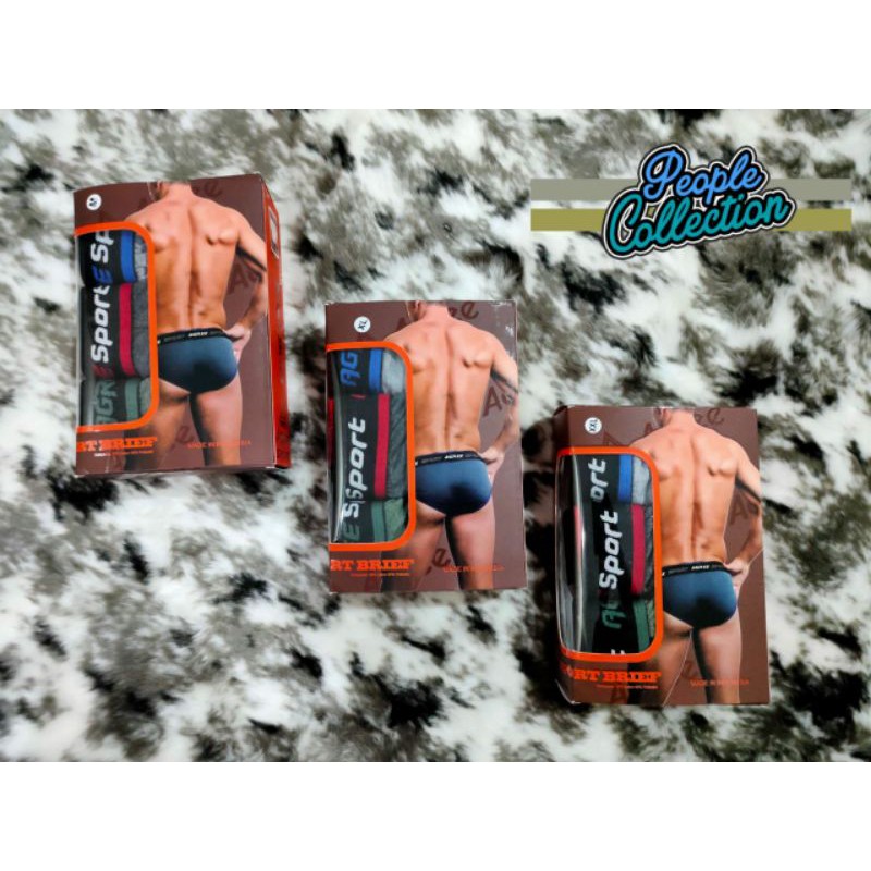1 BOX Isi 3 Pcs CELANA DALAM/SEMPAK PRIA MURAH AGREE SPORT | SEMPAK PRIA MURAH | DALEMAN PRIA BOXER