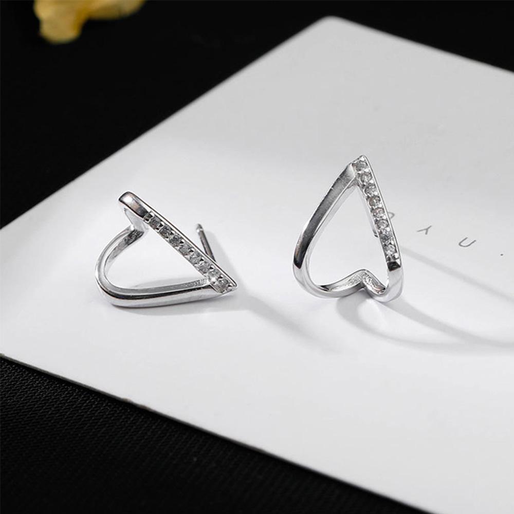 Needway   Stud Earring Aksesoris Hadiah Berongga Kepribadian Geometris Kristal Perhiasan Fashion