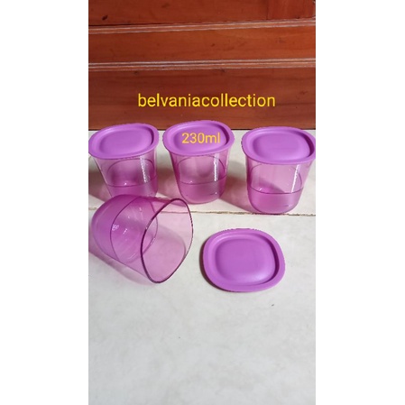 gelas minum crystalline low 230ml gelas kristal ungu Tupperware ( 4 )