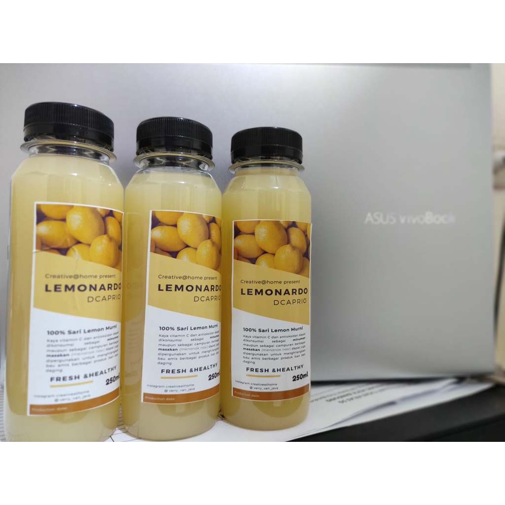 

SARI LEMON MURNI / TERMURAH LEMONARDO DCAPRIO 250 Ml tanpa pengawet (Produk Diet)