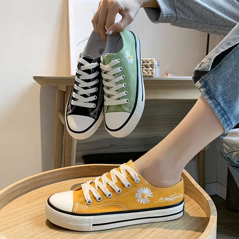 Marelow Tessa - sepatu sneakers kanvas wanita motif bunga canvas shoes import korea original