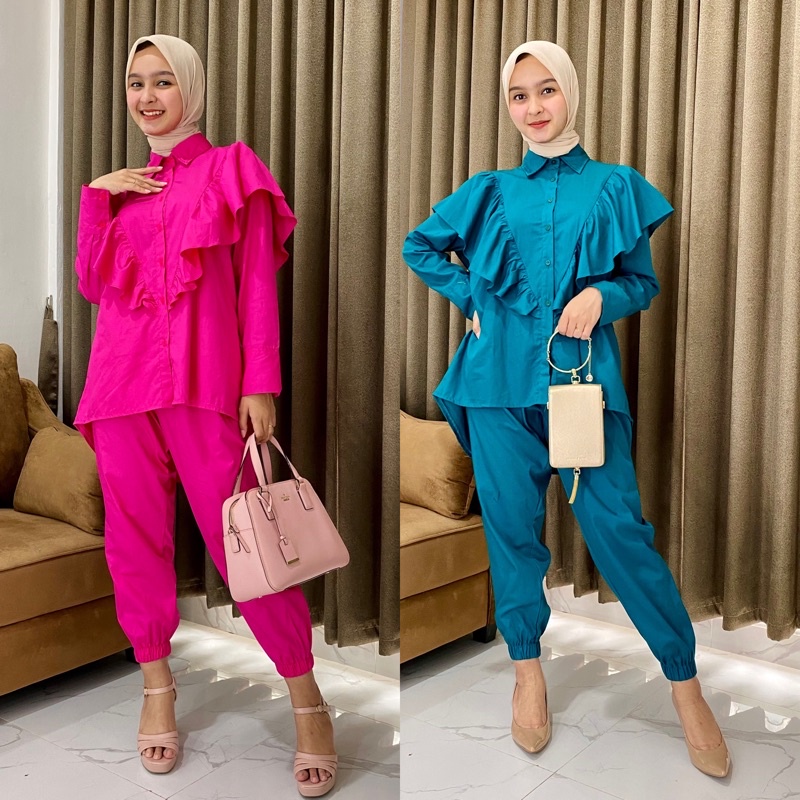 JELOMA LENI SET SETELAN WANITA BAHAN KATUN POPLIN