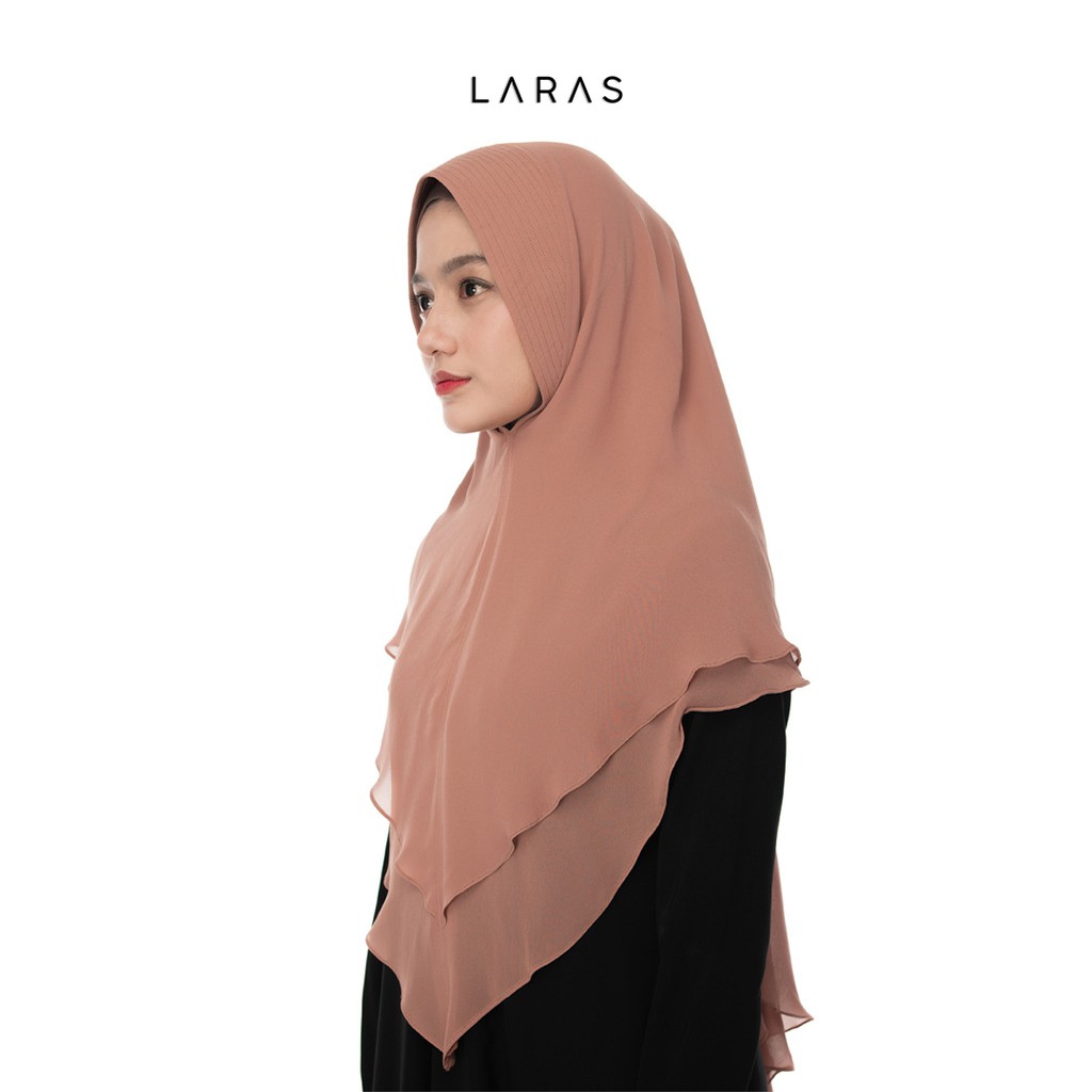 Kerudung Instan Hijab Instant Ceruty Jilbab Khimar 2Layer Bahan Ceruty Premium Warna Cream Tua