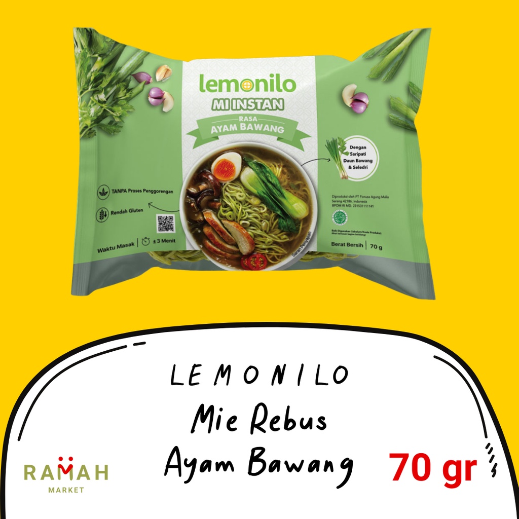 

Lemonilo Mie Kuah Instan Rasa Ayam Bawang 70gr