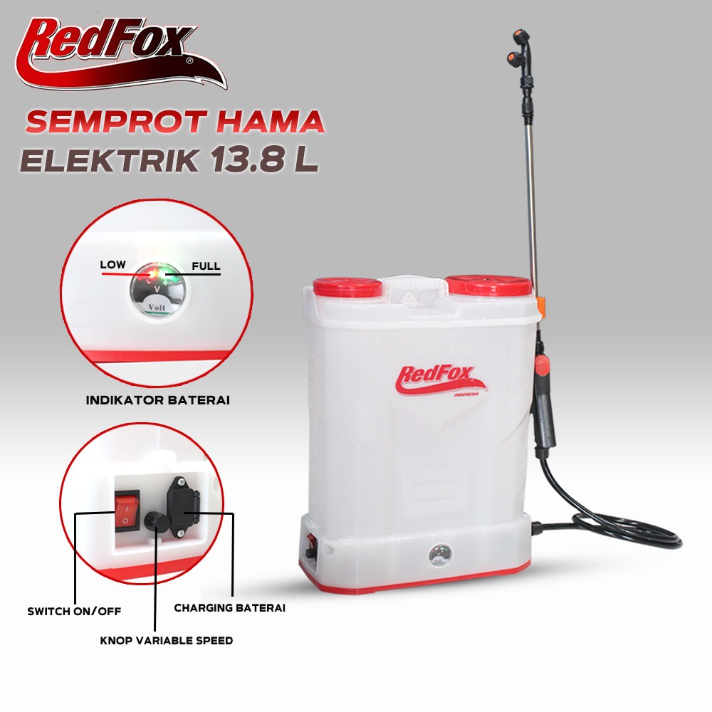 Pompa Semprot Hama Elektrik 13,8Liter REDFOX