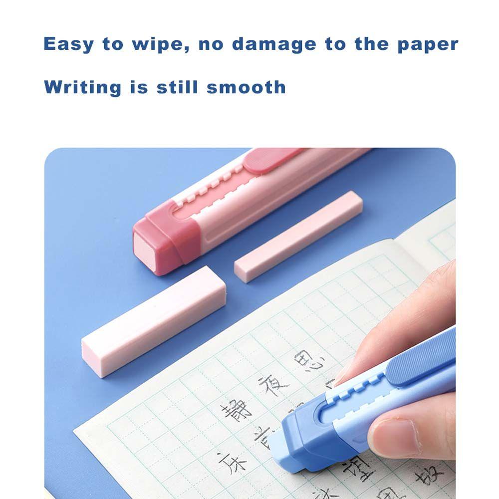 Mxbeauty Push Pull Eraser Anak Kawaii Retractable Sliding Dengan Karet Refill Alat Tulis Kantor