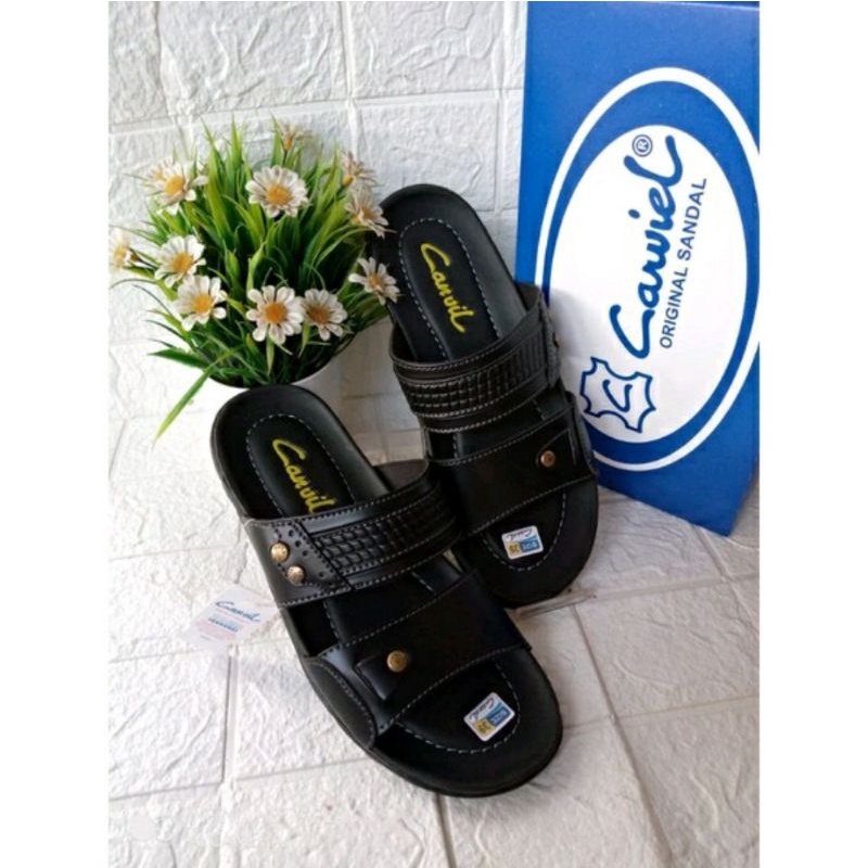 sandal kulit pria/sandal slide/sandal kulit carvil B2